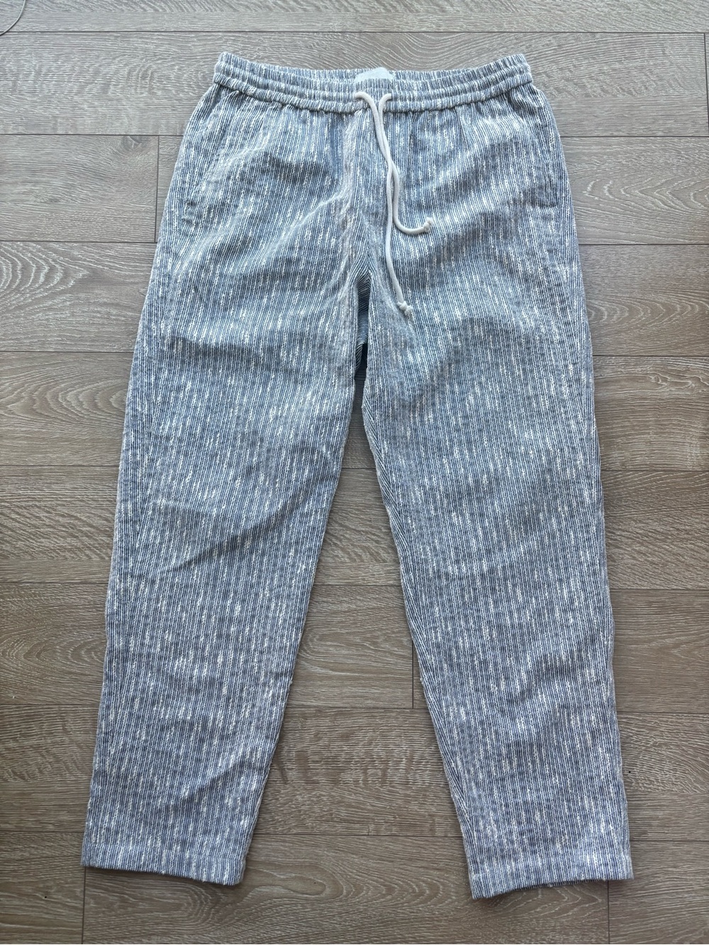 Kith Barrow Pant | Size S | Navy & Ivory Striped Boucle Drawstring Pant — SS24